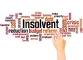 Insolvent word cloud and hand writing concept Royalty Free Stock Photo