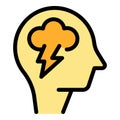 Insomnia brainstorming icon vector flat