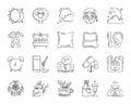 Insomnia charcoal draw line icons vector set Royalty Free Stock Photo