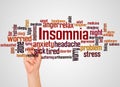 Insomnia disorder word cloud and hand with marker concept Royalty Free Stock Photo