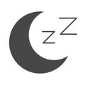 Insomnia, half moon night sleeping concept silhouette icon style