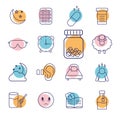 Insomnia line style set icons vector design