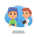 Insomnia medical concept. Vector illustration.