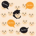 Insomnia sheep background for cute fabric pattern