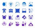 Insomnia color silhouette icons vector set