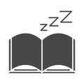 Insomnia, sleeping book night silhouette icon style