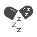 Insomnia, sleeping capsule medication and zzz symbol silhouette icon style