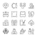 Insomnia thin line icon set editable stroke