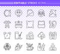 Insomnia simple black line icons vector set Royalty Free Stock Photo