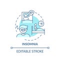 Insomnia turquoise concept icon