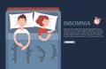 Insomnia vector flat web banner design template