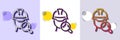 Inspect line icon. Builder quality sign. Halftone dotted pattern. Vector