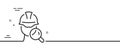Inspect line icon. Builder quality sign. Minimal line pattern banner. Vector