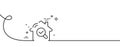 Inspect line icon. Building quality sign. Continuous line with curl. Vector