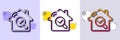 Inspect line icon. Building quality sign. Halftone dotted pattern. Vector