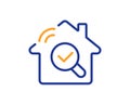 Inspect line icon. Building quality sign. Vector