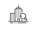 Inspect line icon. Building quality sign. Vector