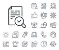Inspect line icon. Quality research sign. Place location, technology and smart speaker. Vector