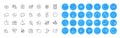 Inspect, Messenger and Wholesale inventory line icons pack. For web app. Color icon buttons. Vector