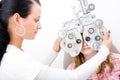 Inspect a patient in ophthalmology labor Royalty Free Stock Photo