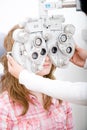 Inspect a patient in ophthalmology labor Royalty Free Stock Photo