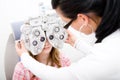 Inspect a patient in ophthalmology labor Royalty Free Stock Photo
