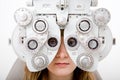 Inspect a patient in ophthalmology labor Royalty Free Stock Photo