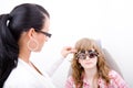 Inspect a patient in ophthalmology labor Royalty Free Stock Photo