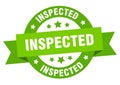 inspected round ribbon isolated label. inspected sign.