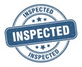 inspected stamp. inspected label. round grunge sign