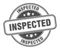 inspected stamp. inspected label. round grunge sign