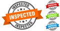 inspected stamp. round band sign set. label