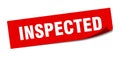 inspected sticker. square isolated label sign. peeler