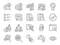 Inspection line icon set. Included the icons as inspect, QA, qualify, quality control, check, verify, and more. Royalty Free Stock Photo