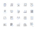 Inspection line icons collection. Analysis, Audit, Check, Detection, Diagnosis, Examination, Evaluation vector and