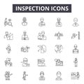 Inspection line icons, signs, vector set, linear concept, outline illustration