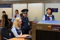 Inspection of personal belongings of passengers at Sheremetyevo international airport