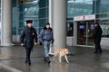 Inspection of personal belongings of passengers at Sheremetyevo international airport