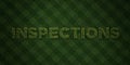 INSPECTIONS - fresh Grass letters with flowers and dandelions - 3D rendered royalty free stock image