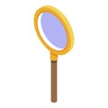 Inspector magnifier icon, isometric style