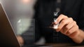 inspector makes mark on the survey topic ,Checklist with checkmarks and checkboxes ,checklist ideas, online quality assessment ,