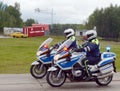 Inspectors of traffic police on BMW motorcycles.