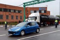 Inspectors of traffic police on the highway `Don`.