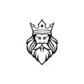 Inspiration Bearded king logo.king man