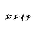 four vector dance silhouettes jump Royalty Free Stock Photo