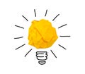 Inspiration crumpled yellow paper bulb idea