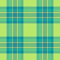 Inspiration fabric background seamless, fashioned texture plaid textile. Customized tartan check pattern vector in green and cyan