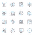 Inspiration and imagination linear icons set. Creativity, Vision, Muse, Dream, Spark, Hope, Courage line vector and