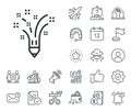 Inspiration line icon. Creativity pencil sign. Salaryman, gender equality and alert bell. Vector