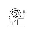 Inspiration, mind, gear, man icon. Element of concentration line icon Royalty Free Stock Photo